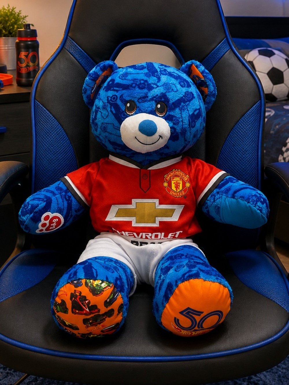 Build-A-Bear Hot Wheels 50th Anniversary teddy bear